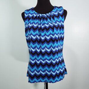 Calvin Klein Chevron Blue Sleeveless Blouse Large
Lot I